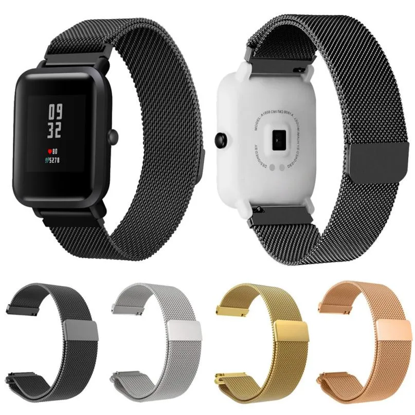 Браслет из нержавеющей стали часы ремешок для Xiaomi/Amazfit/Bip/Молодежные часы носимые Устройства фитнес-трекер relogios