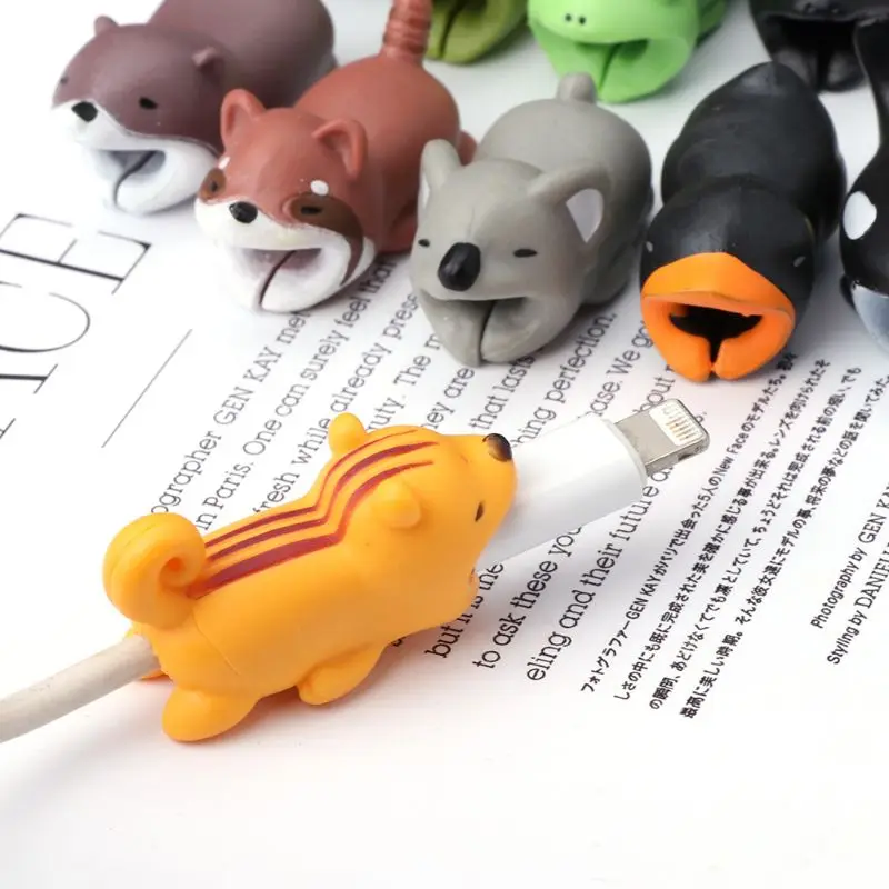 Креативные забавные игрушки USB кабель для передачи данных протектор укуса iphone