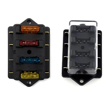 

1PC 4 Way Waterproof Car Blade Fuse Box Holder with Cover and MEIDUM fuse