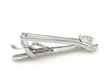 

10pcs/lot Silver Wrench Shape Tie Clips Spanner Tie Clip Suit Clasp Clip Tie Bar Pins Copper Made Men's Gift Fashion Jewelry