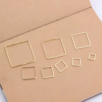 

10PCS Trendy Gold/Silver Color Square Charms Pendants Copper Geometry Jewelry Making DIY Charm Fit DIY Jewelry Accessories Gifts