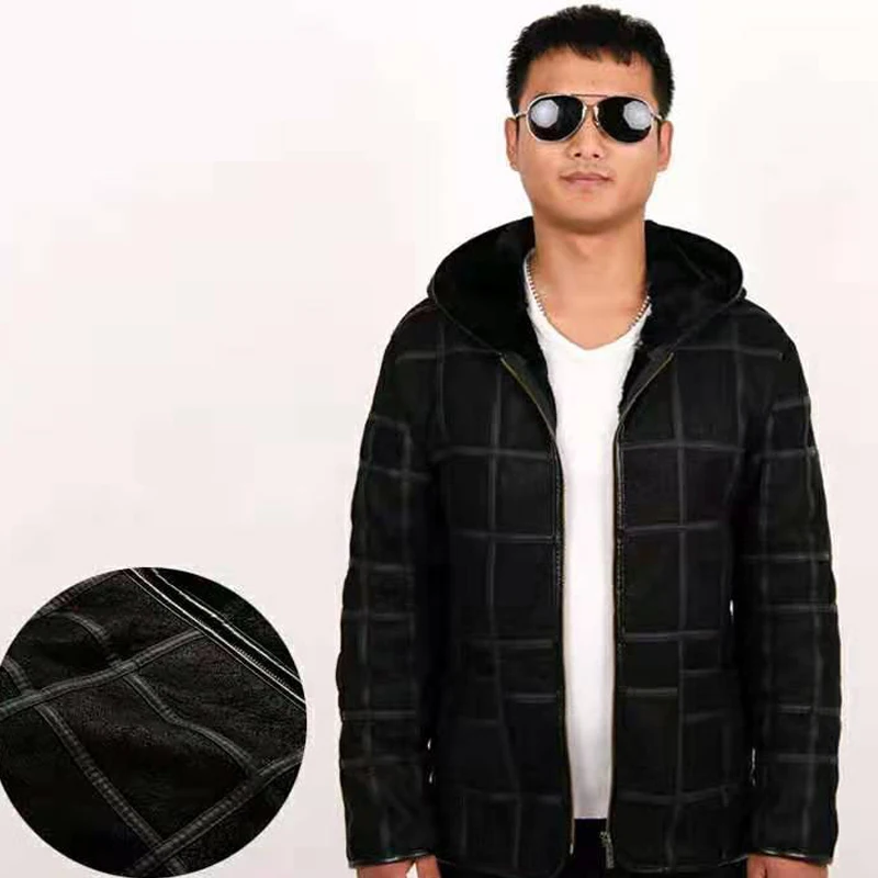 معطف فرو رجالي دافئ جديد بالإضافة إلى معطف رجالي م...