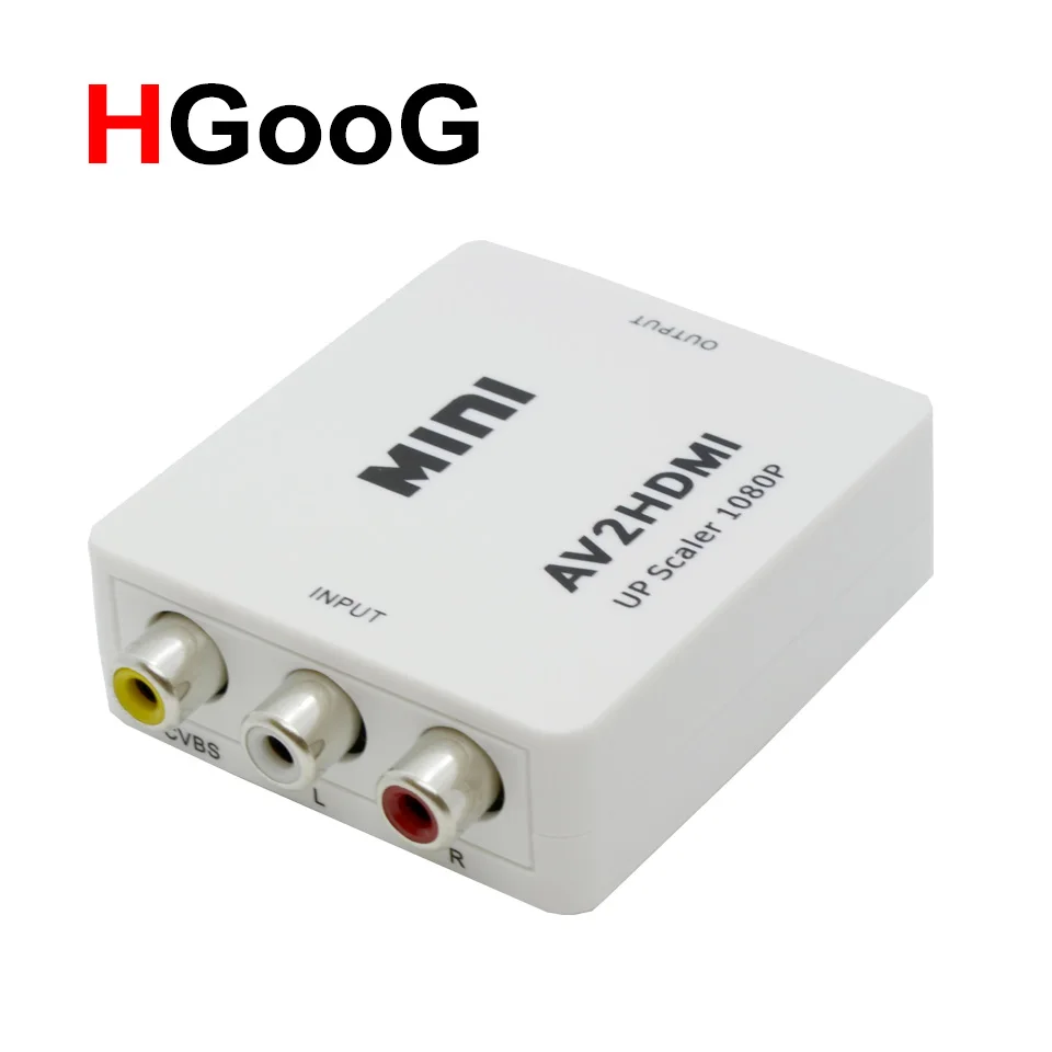 HGooG Mini AV to HDMI Video Converter Box AV2HDMI RCA AV HDMI CVBS to