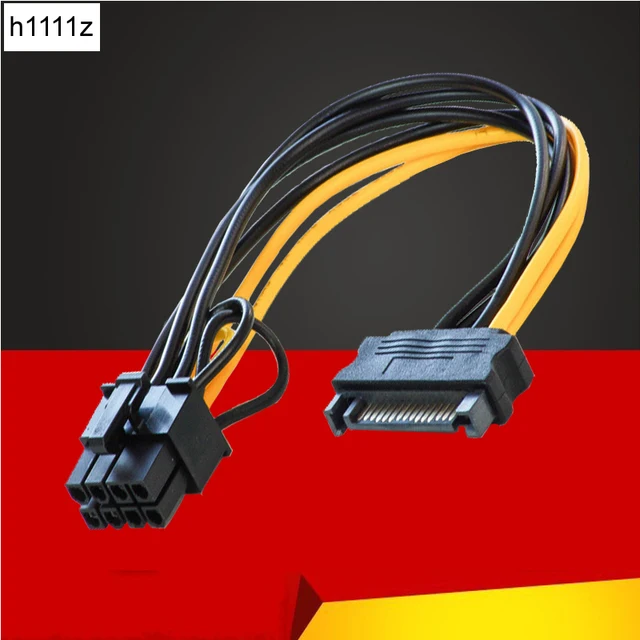 NEW Single SATA 15pin to 8pin(6+2) Powr Adapter Cable 20cm PCI E SATA