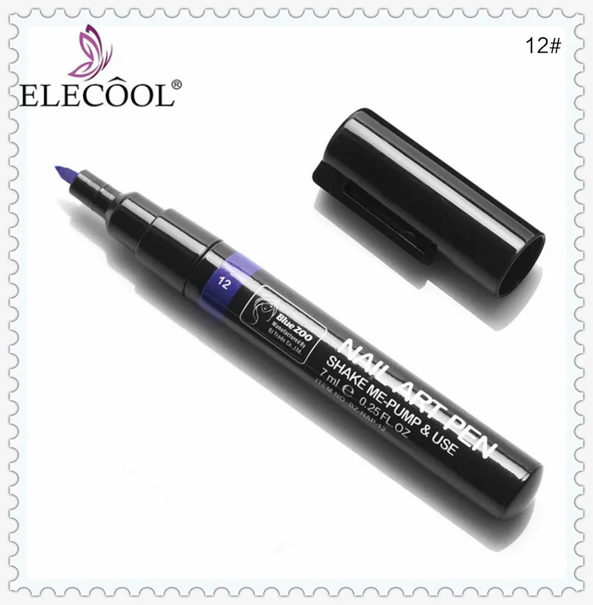 ELECOOL 1 шт. опциональный 3D жидкий глитер для украшения, ручка с точечным УФ-гелем, дизайн, окрашенные линии для дизайна ногтей, ручка для более активного использования TSLM1 - Цвет: 12