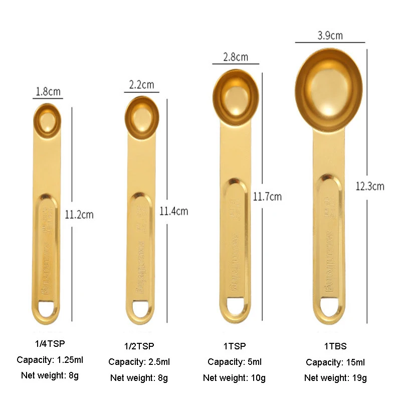8 шт./компл. розовое золото Нержавеющая сталь мерные чашки и ложки набор совок с гравировкой размеры Кухня готовить аксессуары