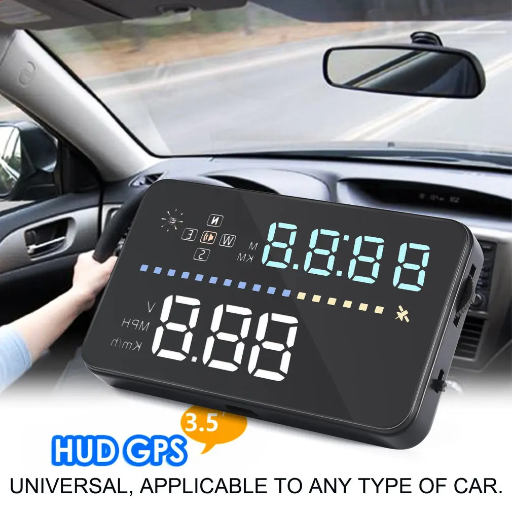 Универсальный 3," автомобиль A3 Hud Дисплей с OBD2 более Скорость Предупреждение Plug& Play автомобиля Скорость двигателя Скорость Температура воды
