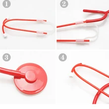 Красный Стетоскоп Игрушка медсестер доктор медицинские игрушки пластиковое оборудование для обучения ролевые практичные