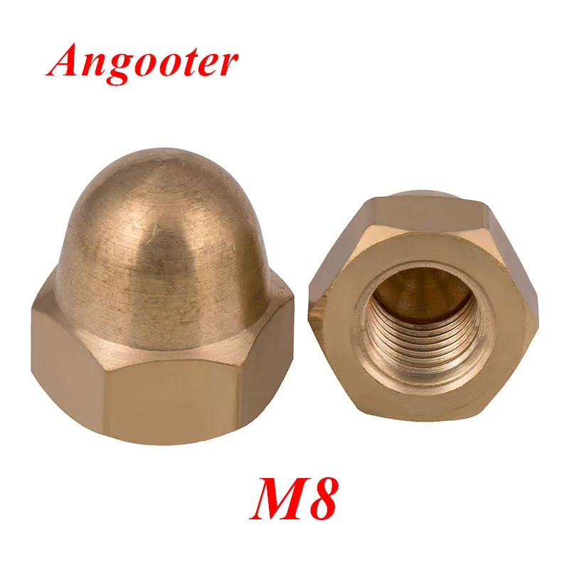 

25pcs DIN1587 M8 Brass Cap Hex Nuts Decorative Dome Hexagon Head Ball Cover Semicircle Acorn Nut