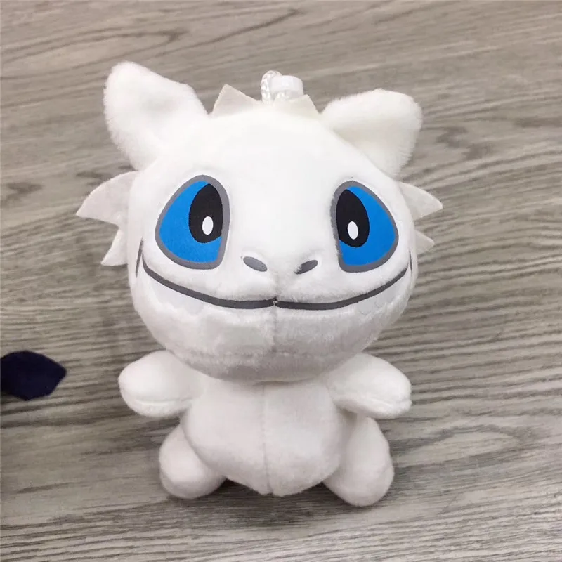 New Movie How To Train Your Dragon 3 Light Fury Night Fury Toothless Black White Dragon Plush Toys Key Bag Pendants Figures Dolls Keychain  (6)