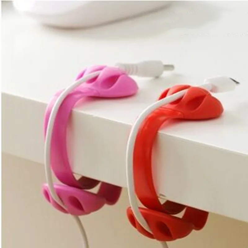 

1Pc New Creative Cable Winder Mini Desk Edge Clip Wire Storage Cute Kawaii Novel Silicone Plastic Data Cable Holder Cable Winder