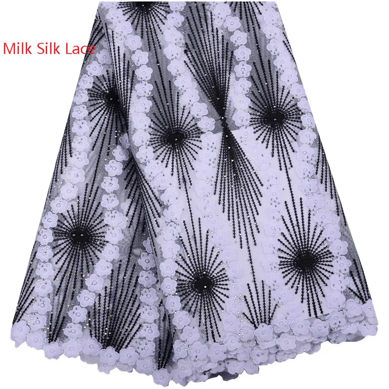 

French Net Lace Fabric 2019 Latest African Lace Fabric With Embroidery Mesh Tulle Lace Fabric High quality Nigerian Lace A1479