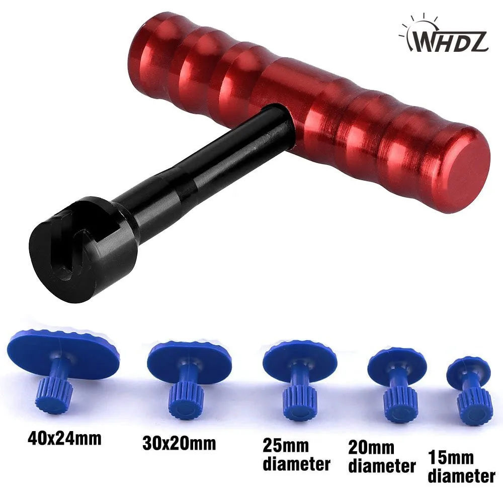 PDR Glue Puller Grip T-handle Dent Puller with 5pcs Glue Tabs for Paintless Dent Repair - Dent Repair Tool