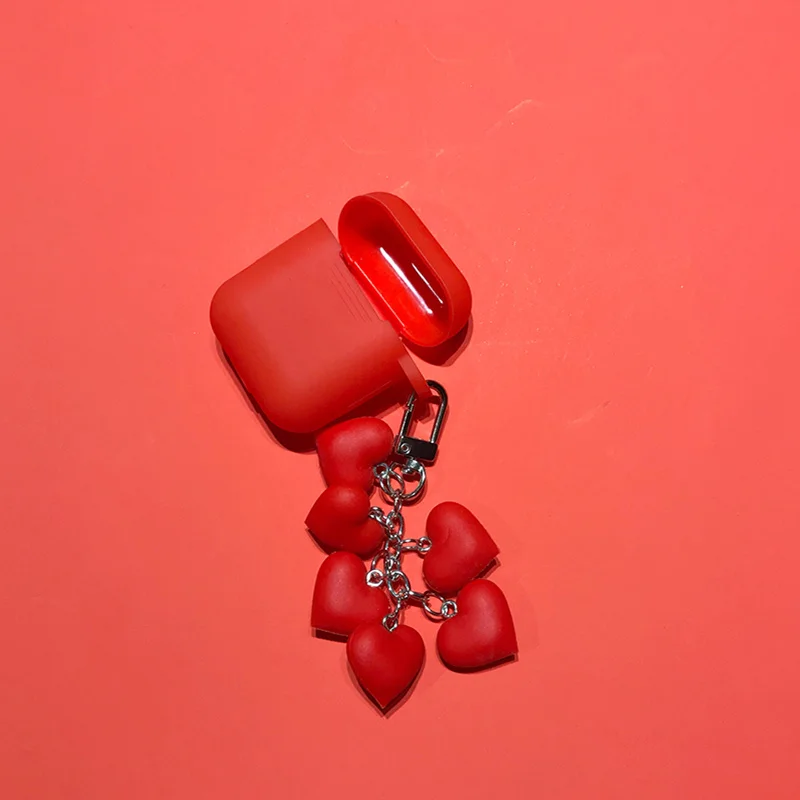 Для Airpods 2 чехол силиконовый Kawaii с сердцем для Apple милый наушников 3D Аксессуары
