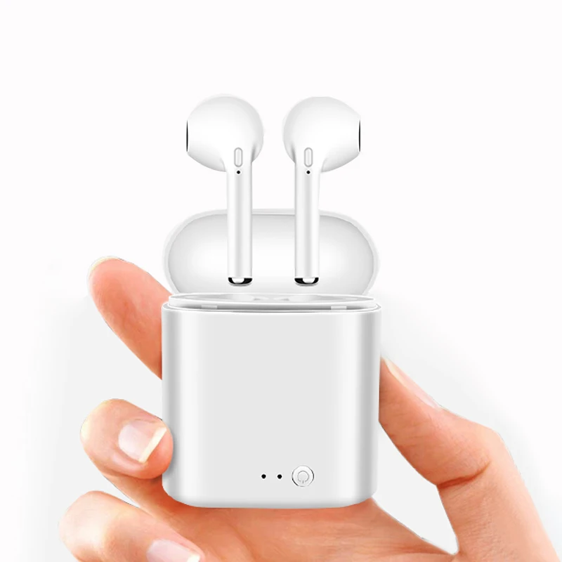 Universal wireless bluetooth earphone mini size stereo earplug earbud mobile phone tablet ear cup with charging box Mic ES02 | Электроника