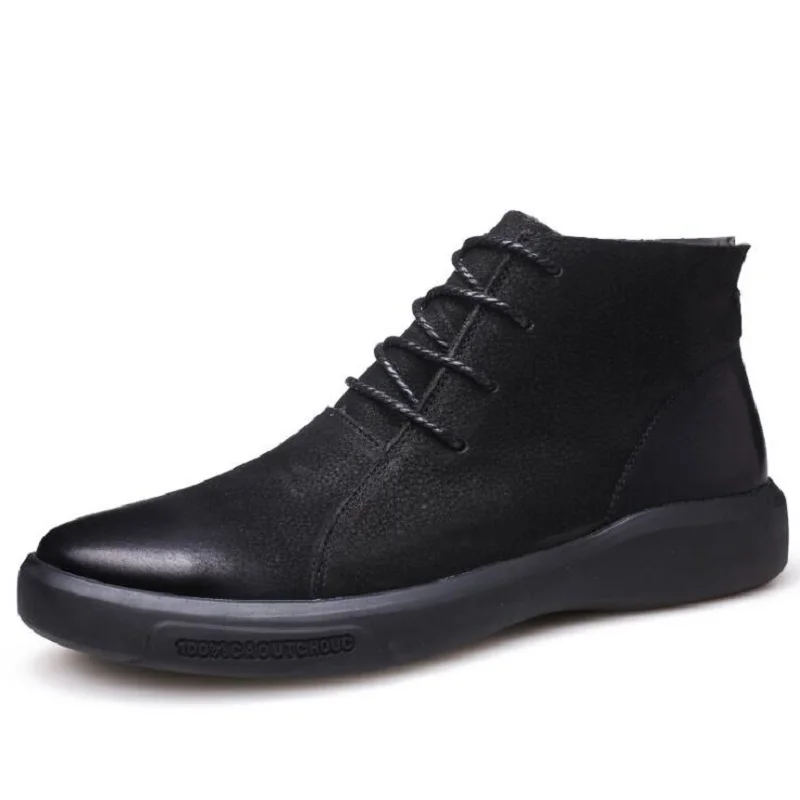 

AMSHCA 2018 Autumn Fashion Men's Boots Split Leather Work Boots Men Retro Ankle Boot for Man Bota Masculina