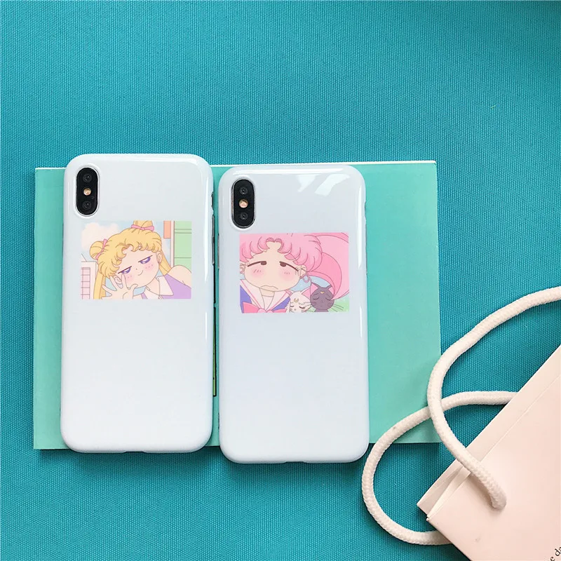 Фигурка Девушки из аниме Сейлор Мун иллюстрация чехол для телефона Kawaii красота