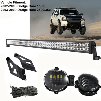 

Led Fog Lights W/ 50" Straight Led Light Bar Roof Mounting Bracket For 02-08 Dodge Ram 1500 03-09 Dodge Ram 2500 Ram 3500