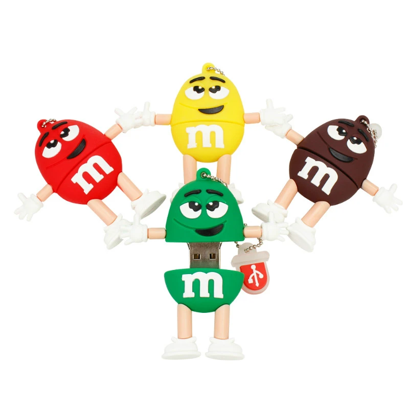 

New Chocolate M&M USB Flash Drive 32GB 64GB 128GB Pen Drive 16GB Flash Memory U Disk 8GB 4GB High Quality Pendrive Free Shipping