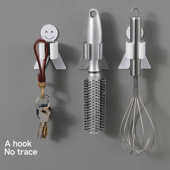 

Multifunctional Traceless Sucker Hook Mop Holder Wall Mounted Kitchen Bathroom Suction Cup Rag/Broom/Mop Rack Storage Holder