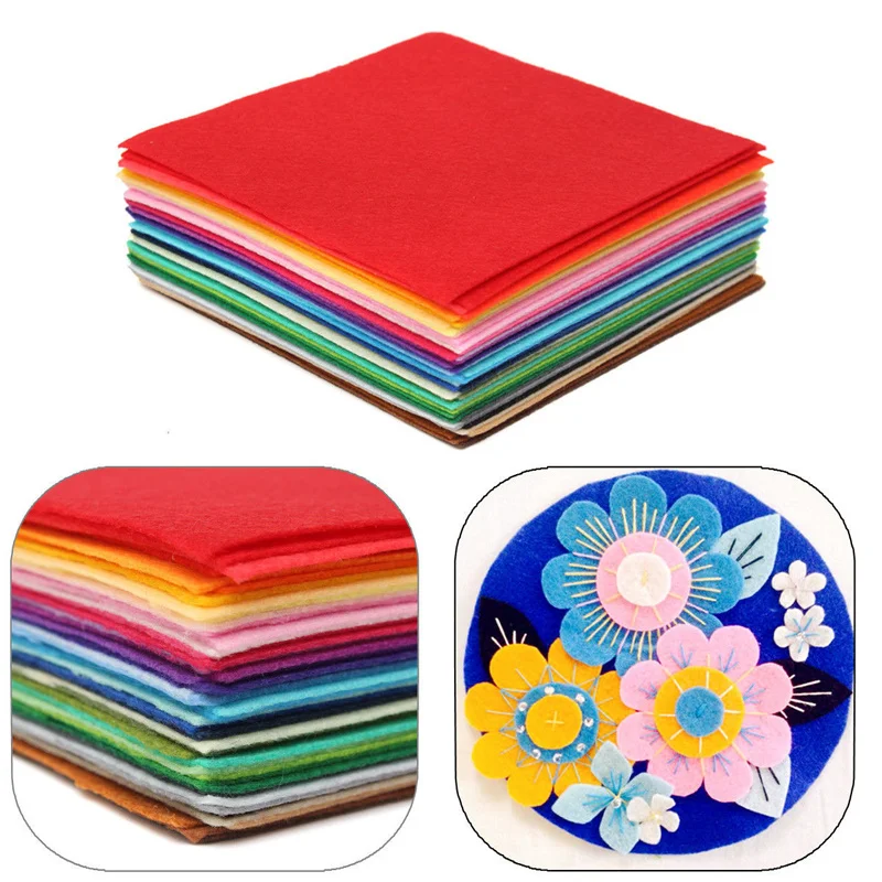 

50x40cm Squares Non Woven Fabric Solid Felt Fabric Polyester Sheets For DIY Sewing Craft Supplies Decor Scrapbooks