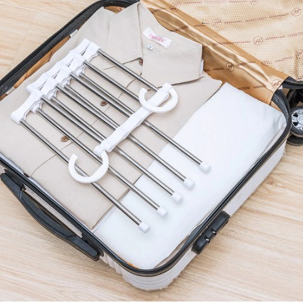 Trousers Hanger 5 in 1 Stainless Steel Metal Clothes Pants Slacks Trousers Jeans Organizer Hanger Rack