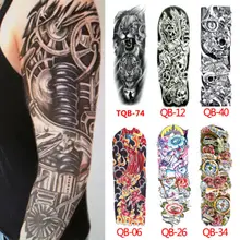 Горячие продажи полный Руки Временные татуировки стикер водонепроницаемый с накладным рукавом флэш татуировки мужчины женщины
