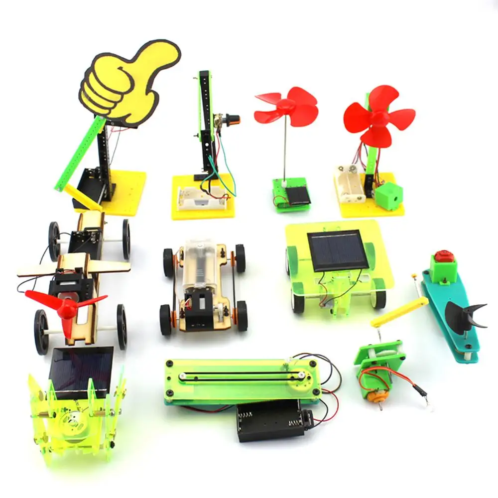 

Solar Toys For Kids 11 Set Mini Powered Toy DIY Solar Powered Car + Hand Crank Generator +Solar Robot+DIY Small Fan+Boat Model