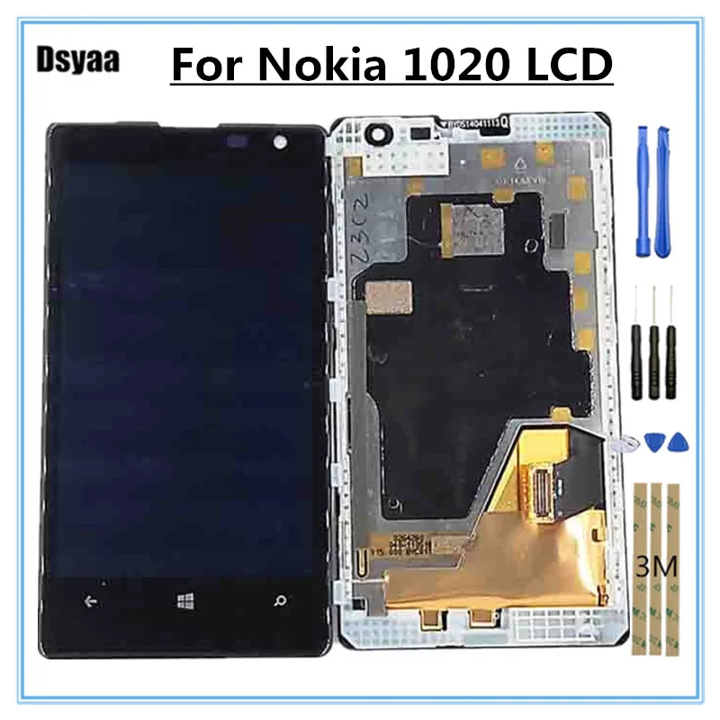 

5.2 Inch for Nokia Lumia 1020 LCD Display Digitizer Touch Screen Sensor Assembly with Frame