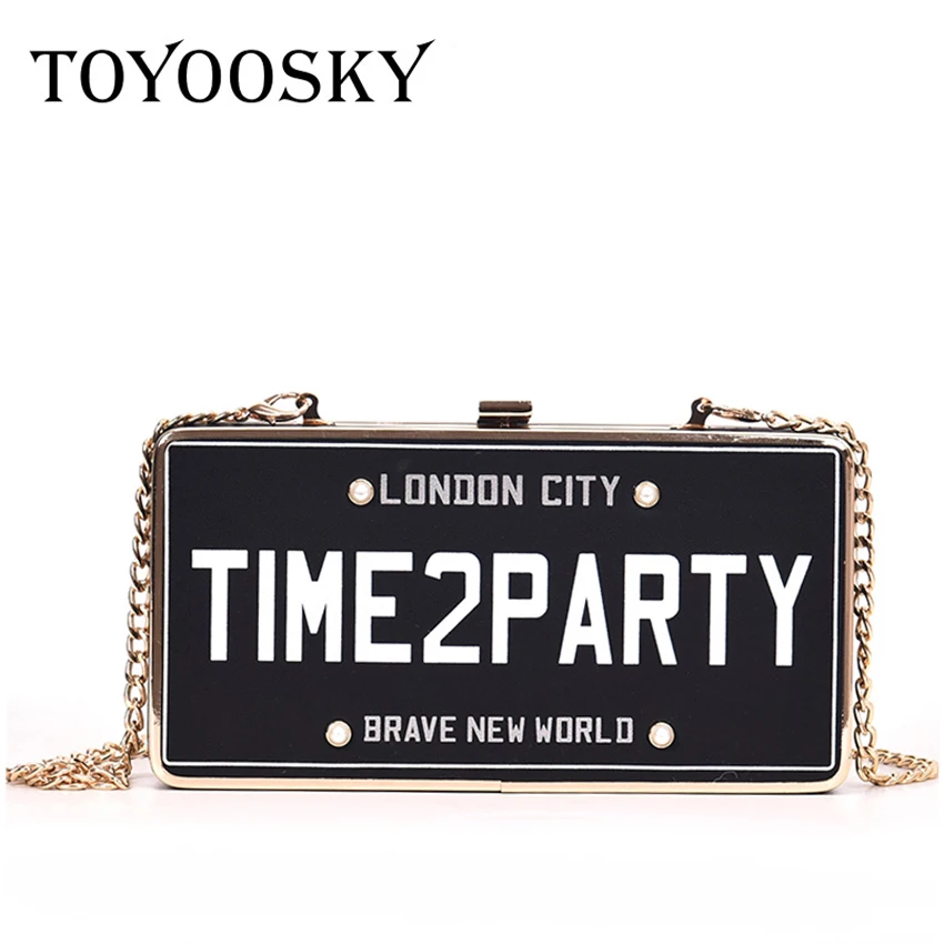 

TOYOOSKY 2018 New Fashion Women's Crossbody Bag Designer Handbag Letter Print PU Leather Women Box Square Bag Chain Shoulder Bag