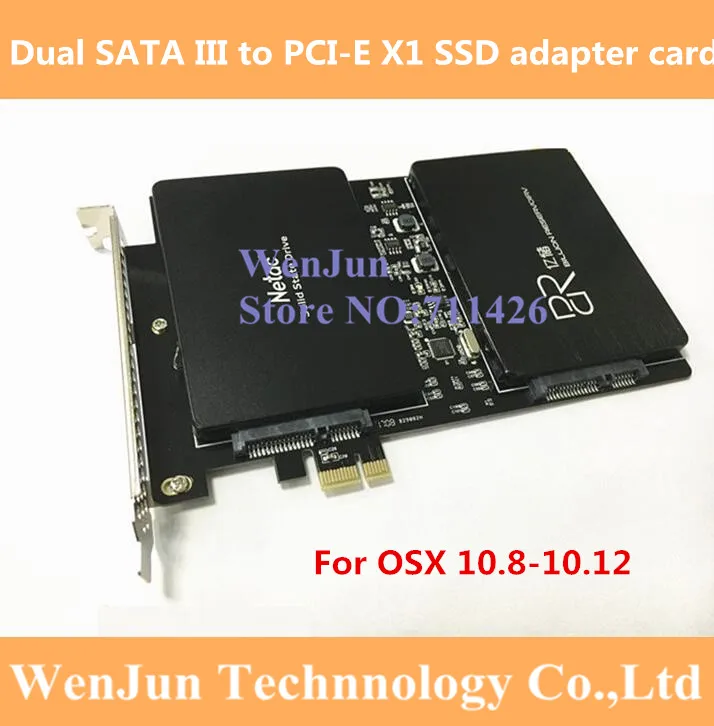  DEBROGLIE Dual SATA III port zu PCI-E X1 SSD adapter karte mit Schrauben für Windows/MACPRO/OSX 10.