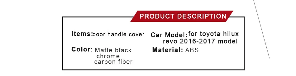 Автомобильные аксессуары ABS черная дверная ручка крышка автомобиля Стайлинг для Toyota Hilux Revo Rocco