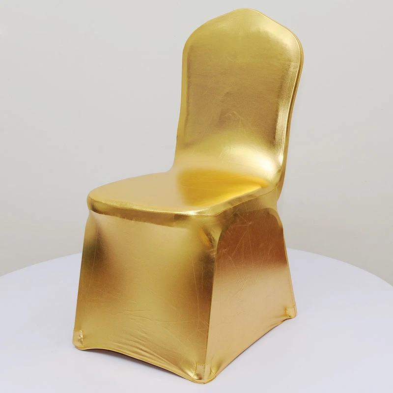 Metallic Chair Cover Cloth For Party Banquet Chair Decoration Gold