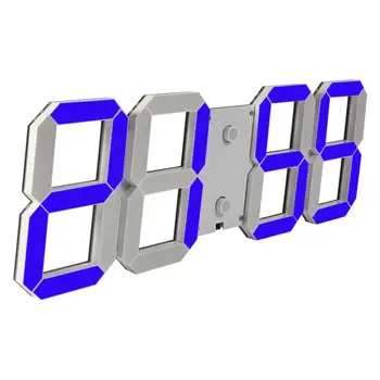 

XNCH 100~240V 3D Large Remote Led Digital Hanging Clock Electirc Alarm Watch Timer Countdown Thermometer Blue