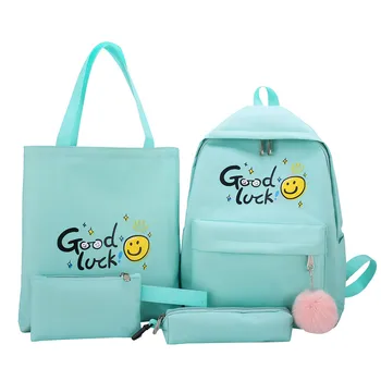 

4Pcs/set Women School Backpacks Schoolbag For Teenagers Girls Student Book Pencil Bag Boys Bolsas Mochilas Sac A Dos