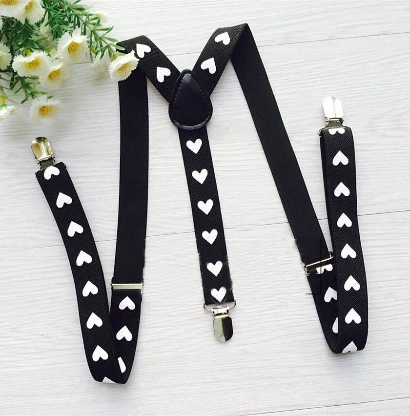 

2017 Men Women unisex black Suspenders Braces Adjustable Elastic Stars Black Trouser Clips BHH0099