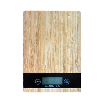 

Useful 1g-5000g Electronic Digital High Accuracy rectangle Bamboo Panel LCD Screen Unit Switch Kitchen Bake Scale