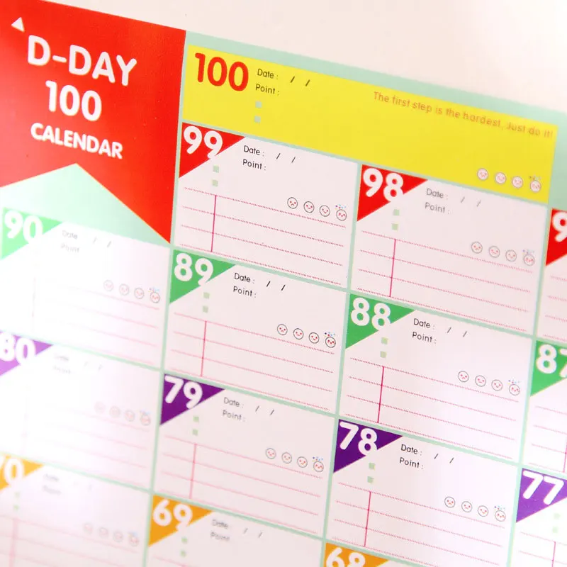 100 день обратного отсчета Примечания График обучения периодически планировщик Таблица подарок для детей обучение планировка школы расписание