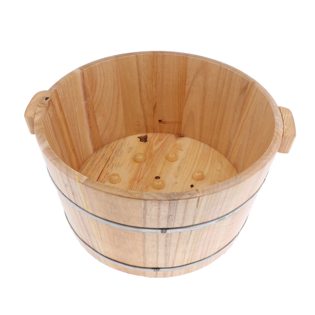 Madera Natural de baño de pie de agua barril pies sólidos Spa bañera de hidromasaje cuenca LAVADO DE