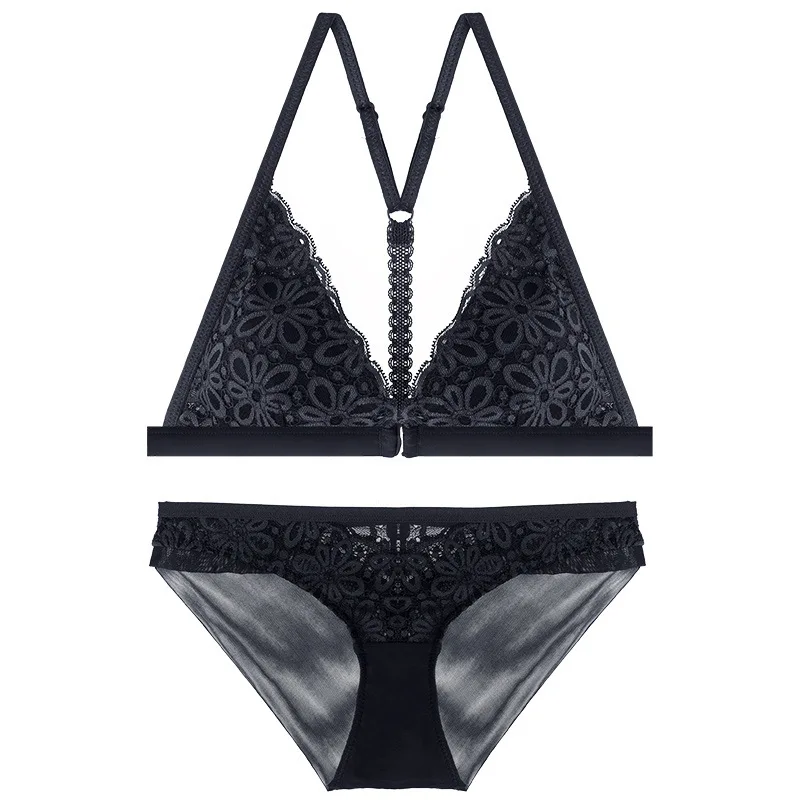 Download 2019 Front Closure Lace Bra Set Sheer Bra With Wire Free ...