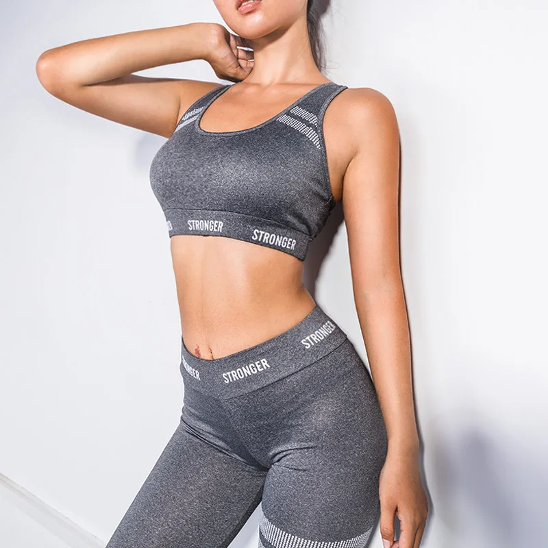 Фото Комплект женская одежда для фитнеса спортивная женские леггинсы спортзала с