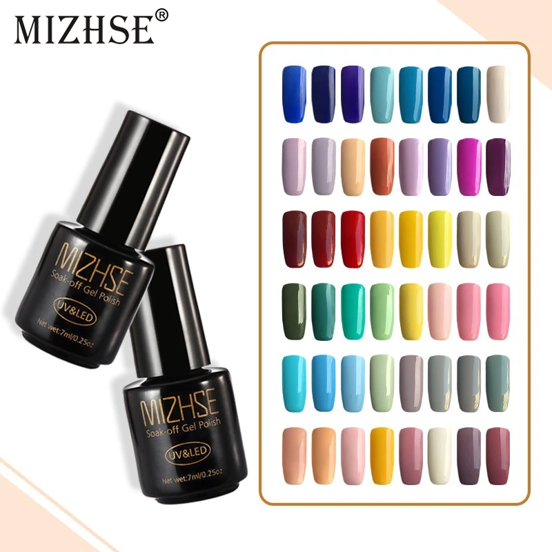 

MIZHSE Nail Polish Gel LED Long Lasting Nails Gel UV Colors Semi Permanent Lacquer Hybrid Gel Polish Remover For Nails Glue Gel