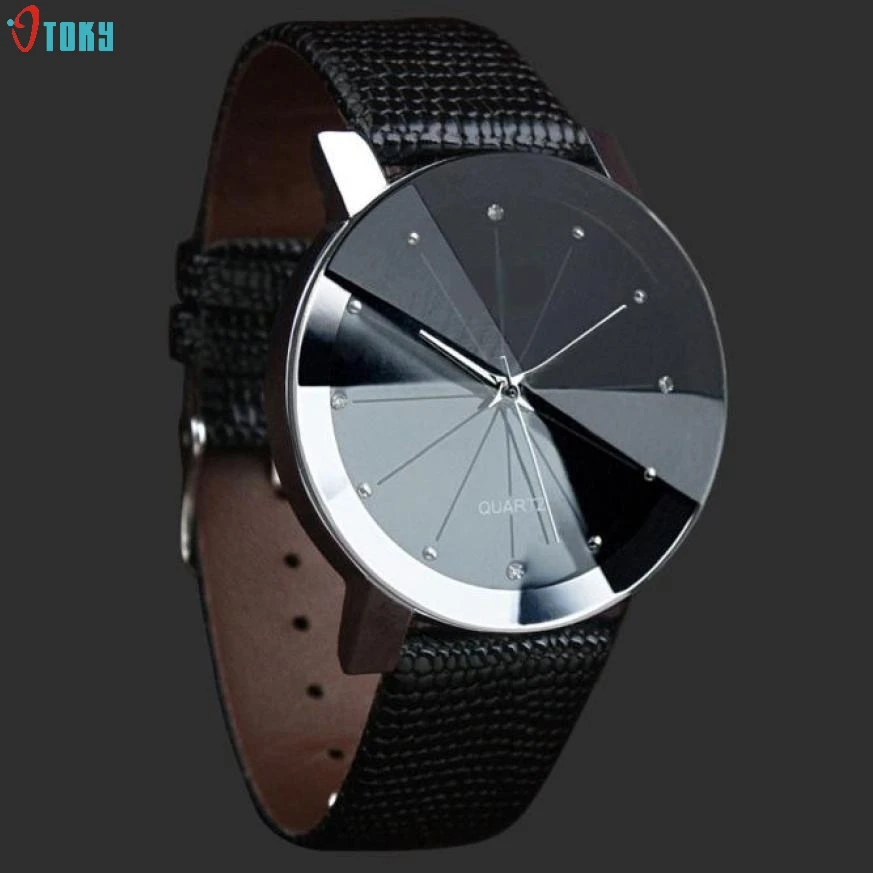 

OTOKY New Luxury Quartz Wristwatches Sport Military Stainless Steel Dial Leather Band Wrist Watch Men dignity Mar16M