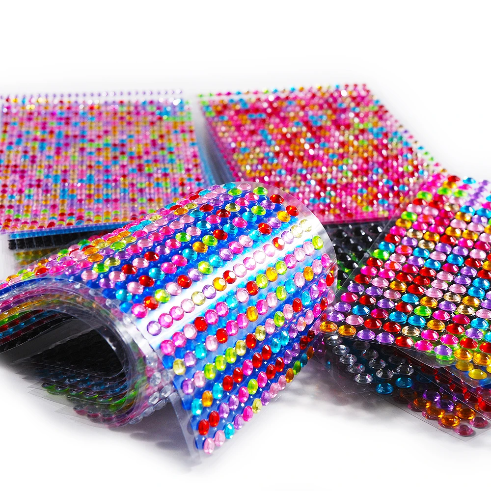 

Hisenlee Small Sticker 3-6mm Acrylic Self-Adhesive Diamante Rhinestones Crystals & Pearls Wall Sticker Car Sticker