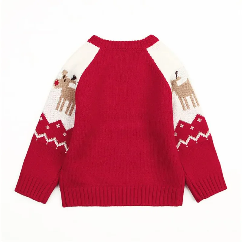 Детский свитер с длинными рукавами и рождественским оленем для маленьких