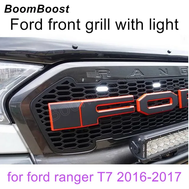 BoomBoost 4 colors for choice LED Grills ABS Front Grill for Ford