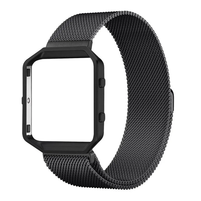 Модный сменный ремешок для Fitbit Blaze Tracker из нержавеющей стали с магнитной петлей, сменный ремешок для Fitbit Blaze Tracker - Цвет: Black