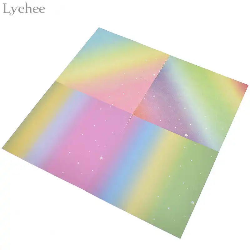 Lychee Life Gradients Rainbow Origami Paper Sticker Children Diy