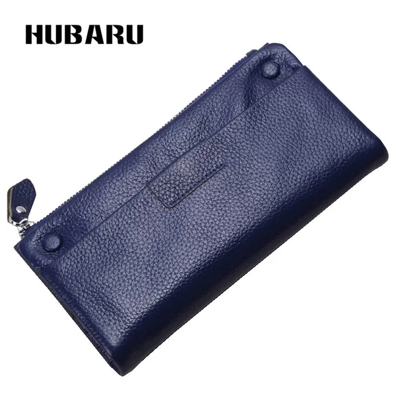 

HUBARU Women Wallets First Layer Cow Leather High Quality Long Design Fashion Female Purse Coin Purse Card Holder High Capacity