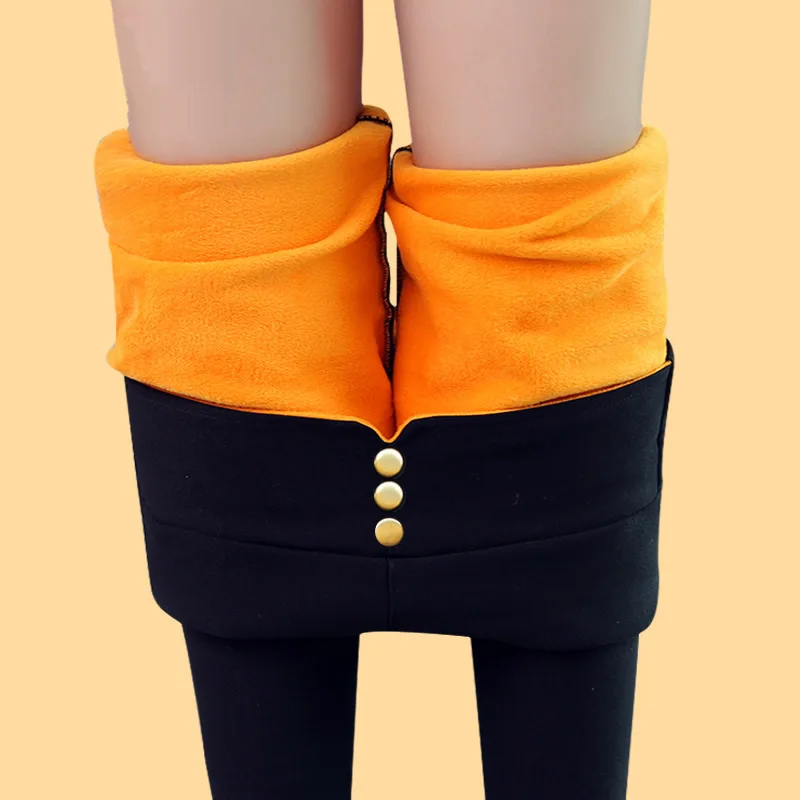 THENANBURONE Plus Size High Elastic Waist Winter Plus